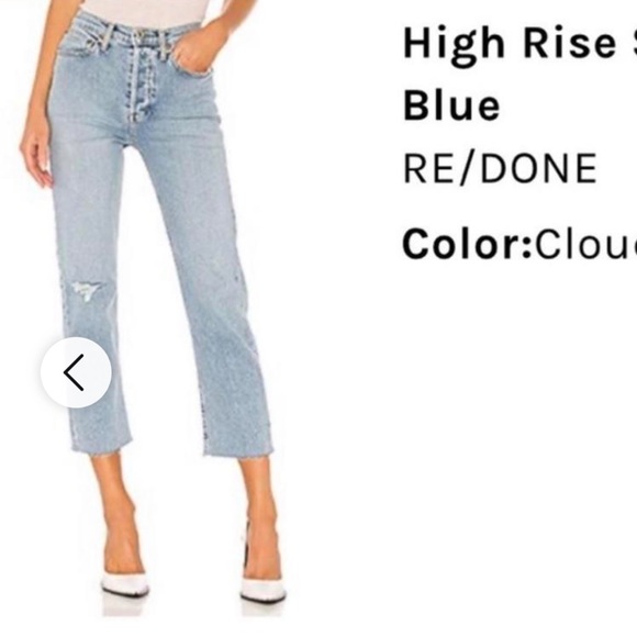 Re/Done Stove Pipe Jeans - Cloudy Blue - Size 24 - Picture 4 of 5